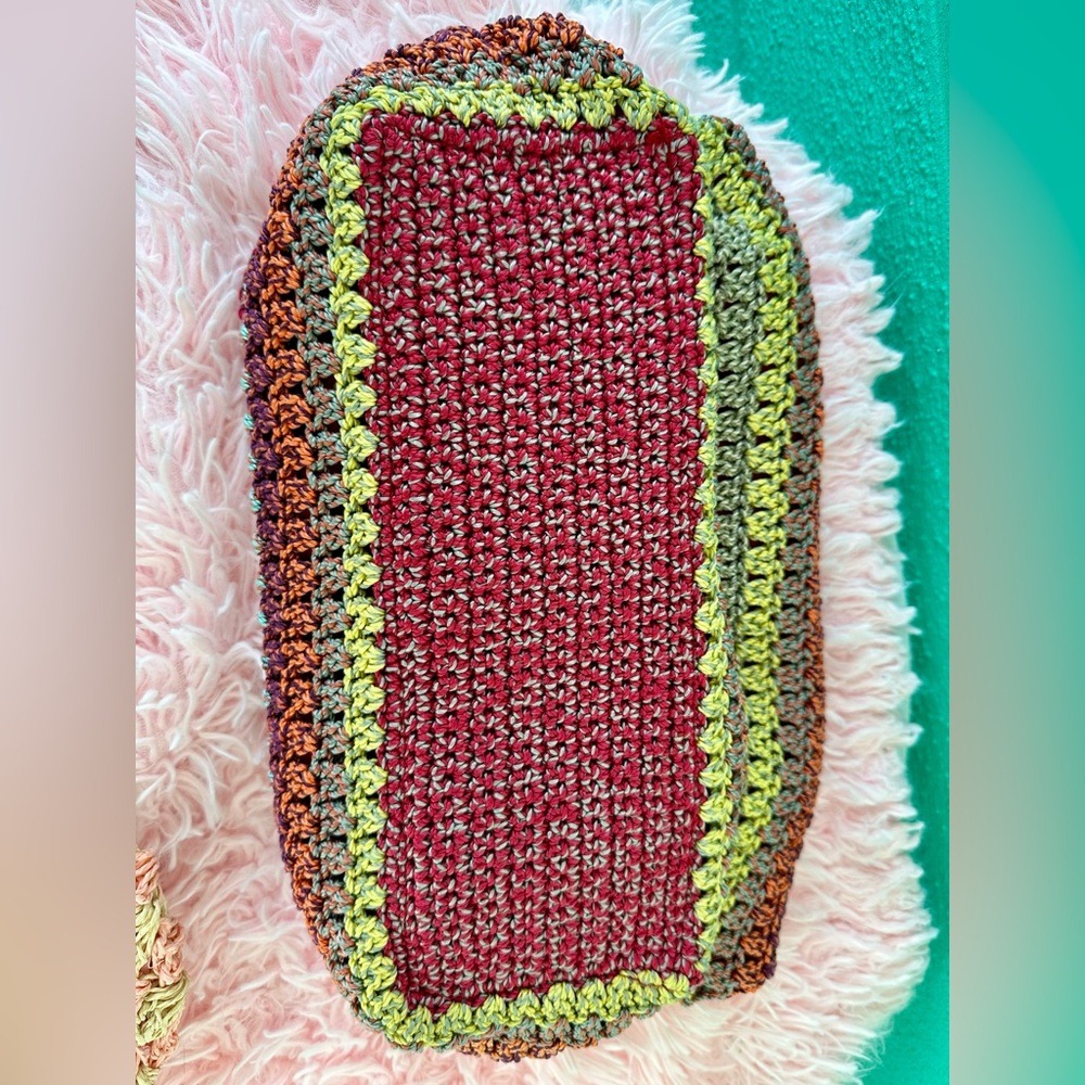 The Sak Crochet Multi-color Shoulder Bag Length 14” Height 12” Boho - Picture 9 of 14